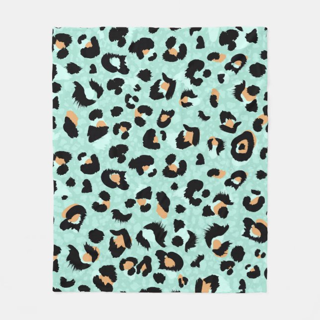 Manta Polar Impresión de leopardo, patrón animal (Anverso)
