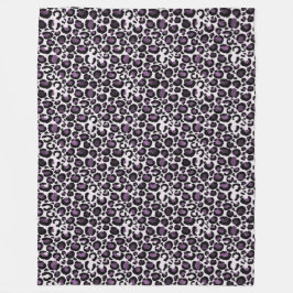 Manta Polar Impresión de leopardo púrpura negro