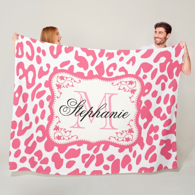 Manta Polar Impresión de leopardo rosa (In situ)