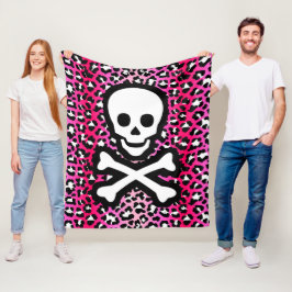 Manta Polar Impresión de leopardo rosa Jolly Roger Pirate Skul