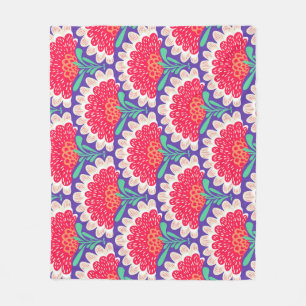 Manta Polar Impresión de Moda Boho Floral Vintage.