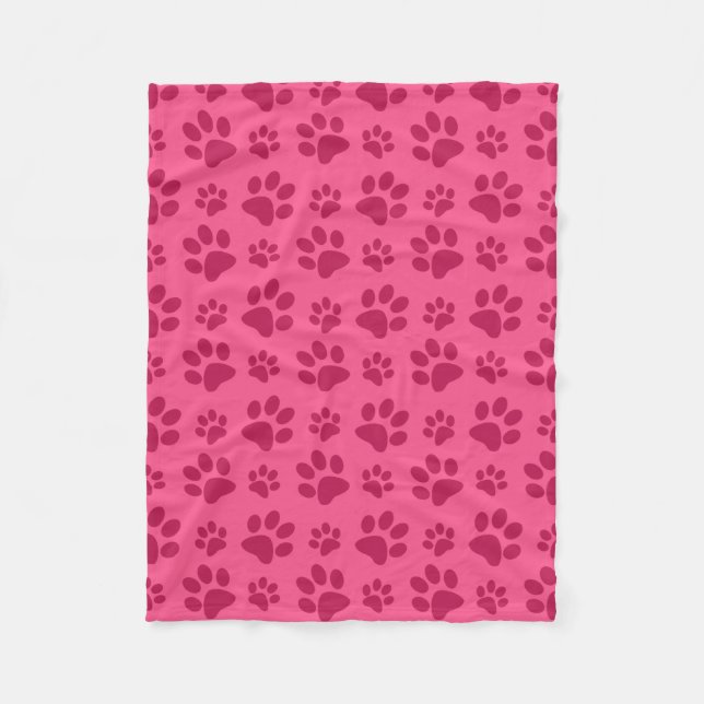 Manta Polar Impresión de papel de perro rosa (Anverso)