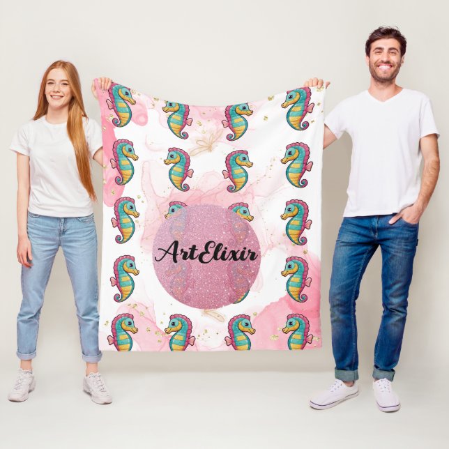 Manta Polar Impresión de Purpurinas de caballito de mar (In situ)