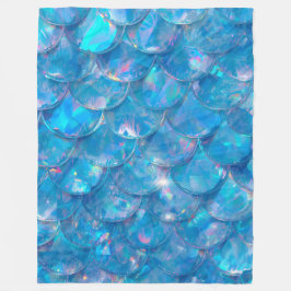 Manta Polar Impresión de sirena azul brillante