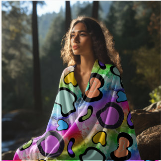 Manta Polar impresión de vaca rosa