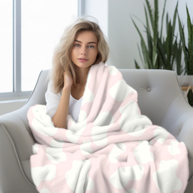 Manta Polar Impresión de vaca rosa Rubor (Subido por el creador)