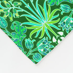 Manta Polar Impresión de William Morris Hyacinth, verde esmera