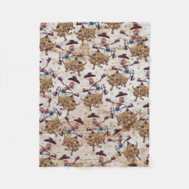 Manta Polar Impresión del dibujo animado del montar a caballo