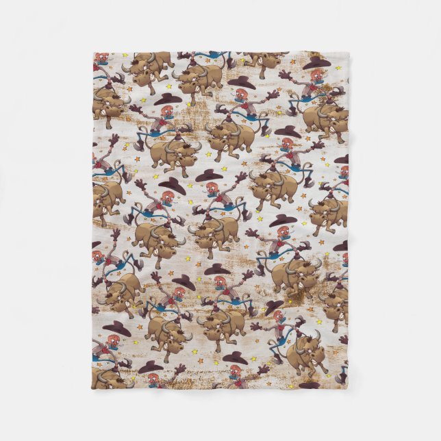 Manta Polar Impresión del dibujo animado del montar a caballo (Anverso)