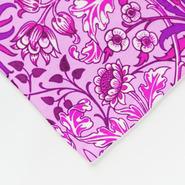 Manta Polar Impresión hipotética William Morris, lavanda y vio (Esquina)