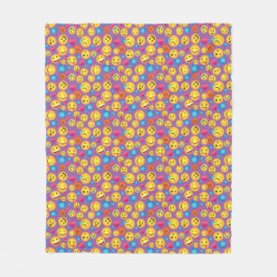 Manta Polar Impresión linda de la emoji en Lt Purple Blanket