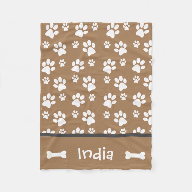 Manta Polar Impresión personalizada de la hoja de perro Añadir (Anverso)