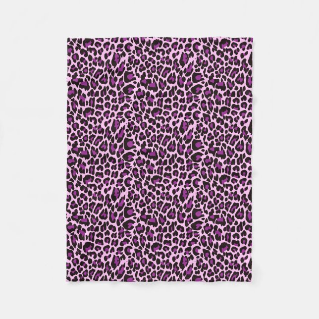 Manta Polar Impresión púrpura de la piel del leopardo (Anverso)