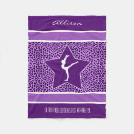 Manta Polar Impresión púrpura del guepardo de la gimnasia con