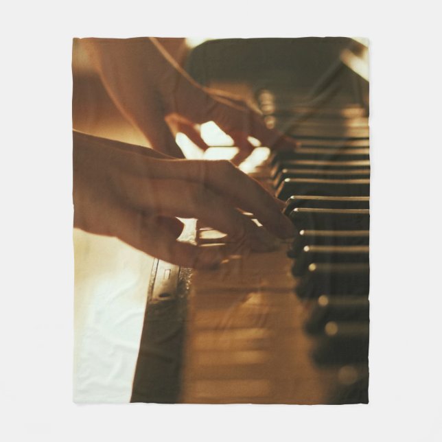 Manta Polar Impresionante diseño de piano (Anverso)