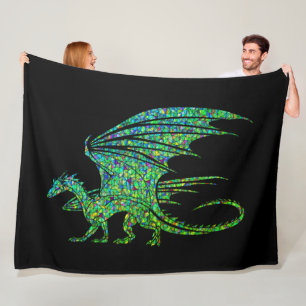 Manta Polar Impresionante mosaico del Dragón Verde