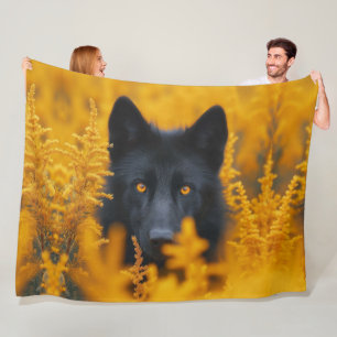 Manta Polar Impresionante perro negro con impresionantes ojos 