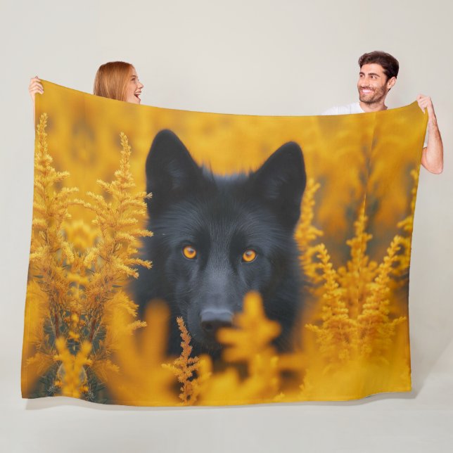 Manta Polar Impresionante perro negro con impresionantes ojos  (In situ)