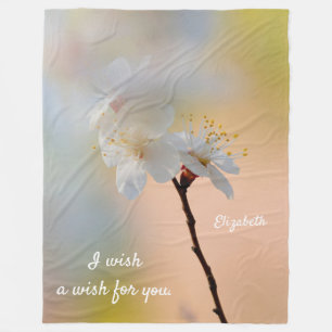 Manta Polar Impresionantes flores de albaricoque japonesas