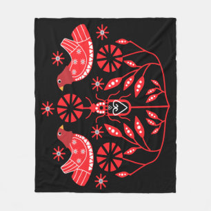 Manta Polar Impresiones de arte folclórico escandinavo Fleec