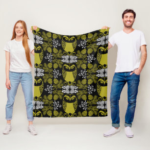Manta Polar Impresiones de búho de arte folclórico