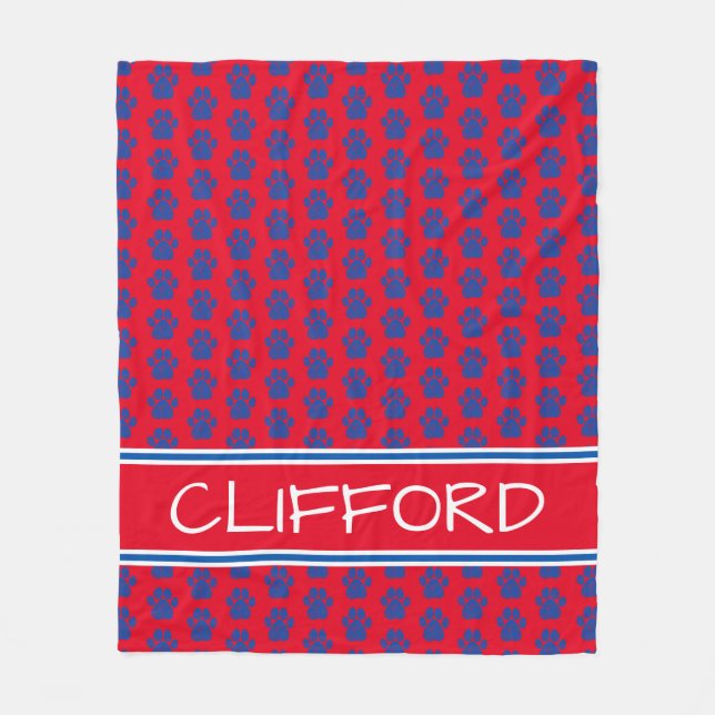 Manta Polar Impresiones de pintura azul y blanca en rojo brill (Anverso)