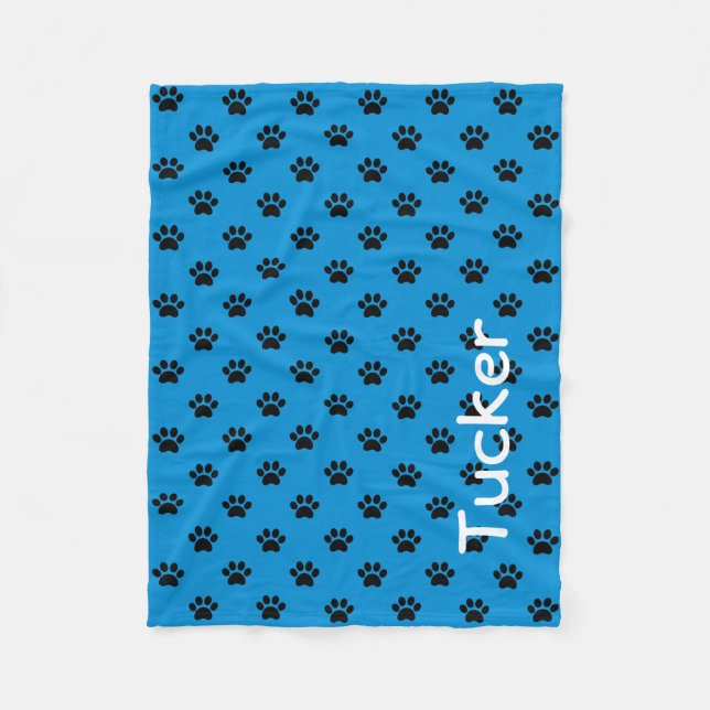 Manta Polar Impresiones de pintura negra en azul veraniego per (Anverso)