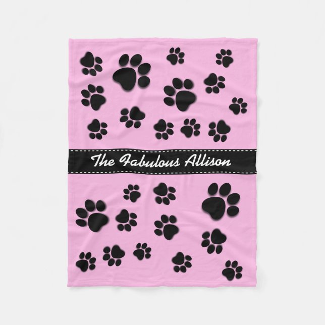 Manta Polar Impresiones juguetonas de la pata de la diversión (Anverso)