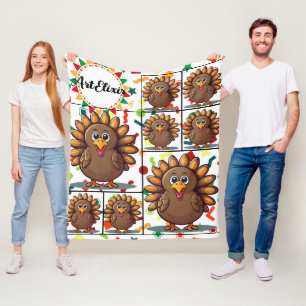 Manta Polar Impresiones turcas de Kawaii Brown