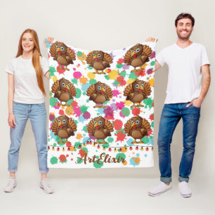 Manta Polar Impresiones turcas de Kawaii Brown