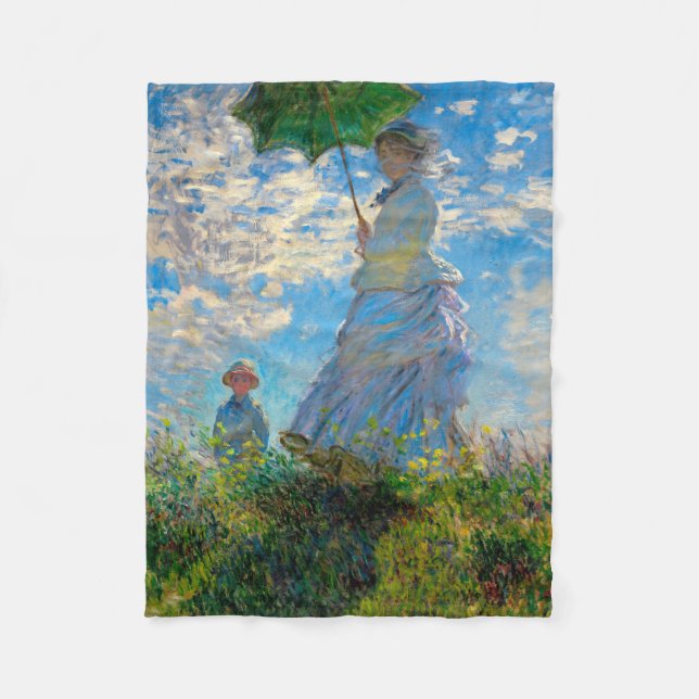 Manta Polar Impresionismo de Monet Woman Parasol (Anverso)