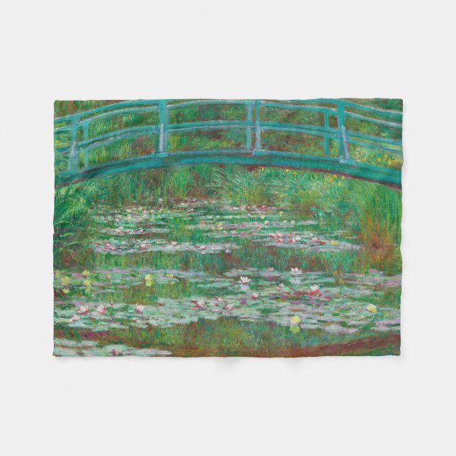 Manta Polar Impresionista de Footbridge Claude Monet (Frente (Horizontal))