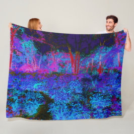 Manta Polar Impressionistic Dark Blue and Red Garden Landscape