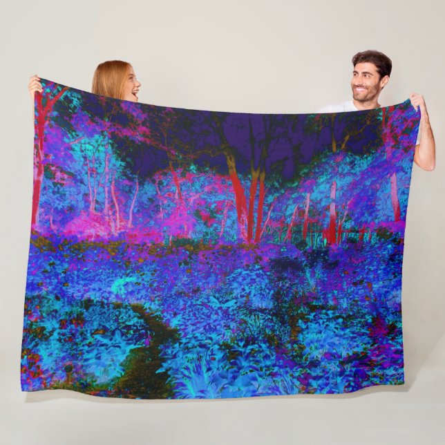 Manta Polar Impressionistic Dark Blue and Red Garden Landscape (In situ)