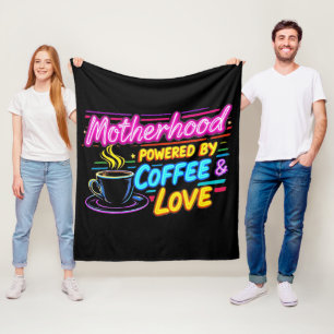 Manta Polar Impulsada por Café y Amor Divertido Día de la Ma