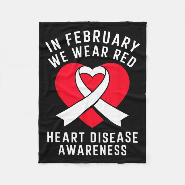 Manta Polar In February We Wear Red Heart Disease Awareness Me (Anverso)
