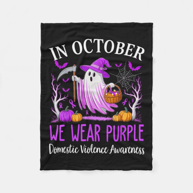 Manta Polar In October We Wear Purple Domestic Violence Ghost  (Anverso)