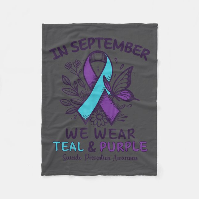Manta Polar In September We Wear Teal Purple Ribbon Suicide Pr (Anverso)