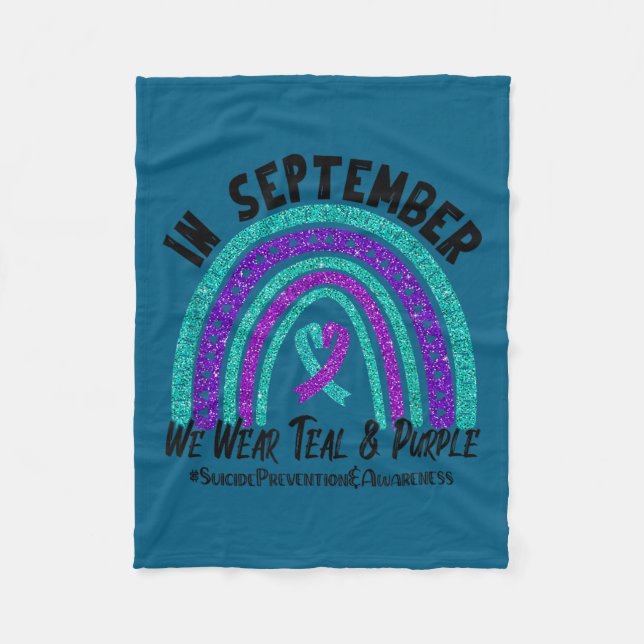 Manta Polar In September We Wear Teal Purple Ribbon Suicide Pr (Anverso)