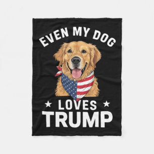 Manta Polar Incluso a mi perro le encanta Trump Bandera Estado