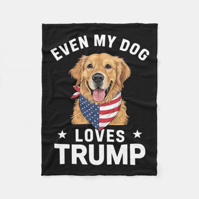 Manta Polar Incluso a mi perro le encanta Trump Bandera Estado (Anverso)