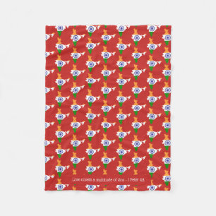 Manta Polar INDIA Scripture Christian LOVE COVERS Red