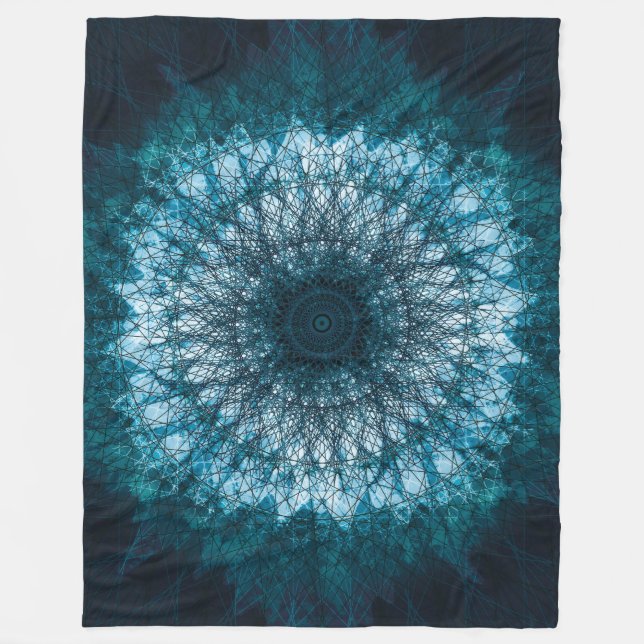 Manta Polar Índigo Blue Mandala (Anverso)