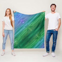 Manta Polar Índigo rico, verde profundo y amatista