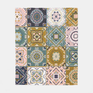 Manta Polar Indio de Talavera: Patchwork, mosaico étnico.