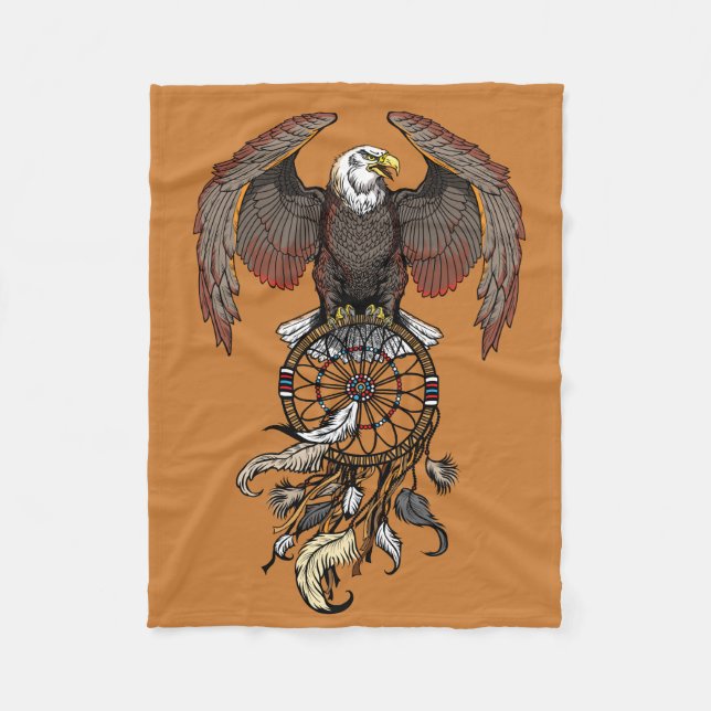 Manta Polar Indio nativo americano dreamcatcher fleece (Anverso)