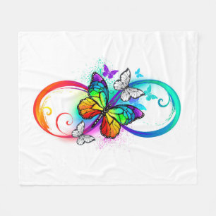 Manta Polar Infinidad brillante con la mariposa arcoiris