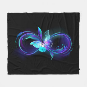 Manta Polar Infinito brillante con mariposa mágica
