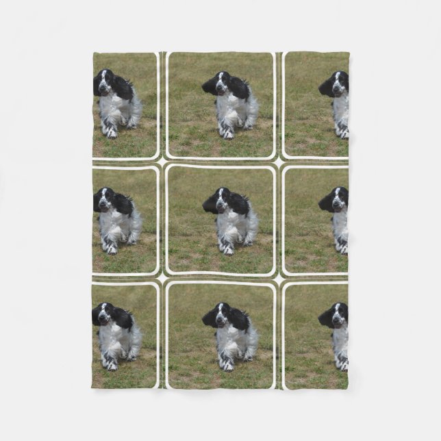 Manta Polar Inglés adorable cocker spaniel (Anverso)