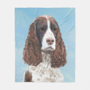 Manta Polar Inglés Springer Spaniel Pintura Original Perro Art